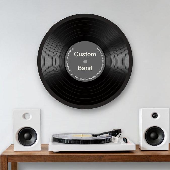 Custom Hiasan dinding aesthetic piringan hitam vinyl musik pop poster band minimalis walldecor