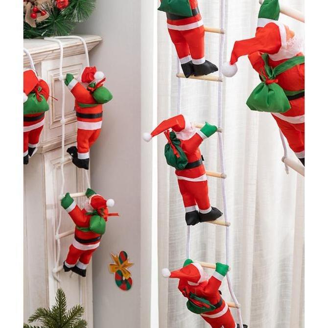 Climbing Ladder Santa Ornament
