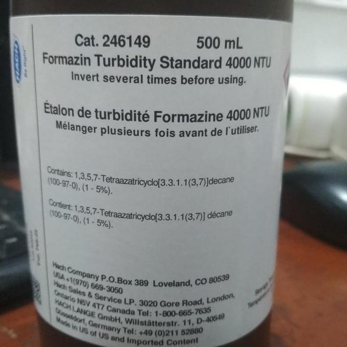 Formazin Turbidity Standard 4000 Ntu, Hach