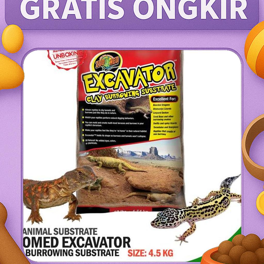 Zoomed Excavator Clay Alas Kandang Reptil Bd Uromastyx Gecko Sand Boa