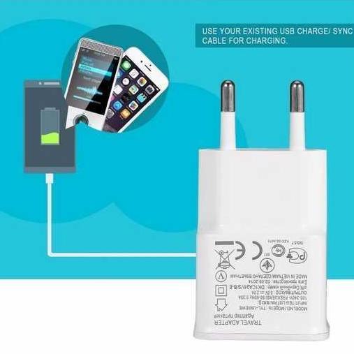 Kepala cas Adaptor USB Charger 5V 2.0A UNTUK hp android / CCTV universal kabel
