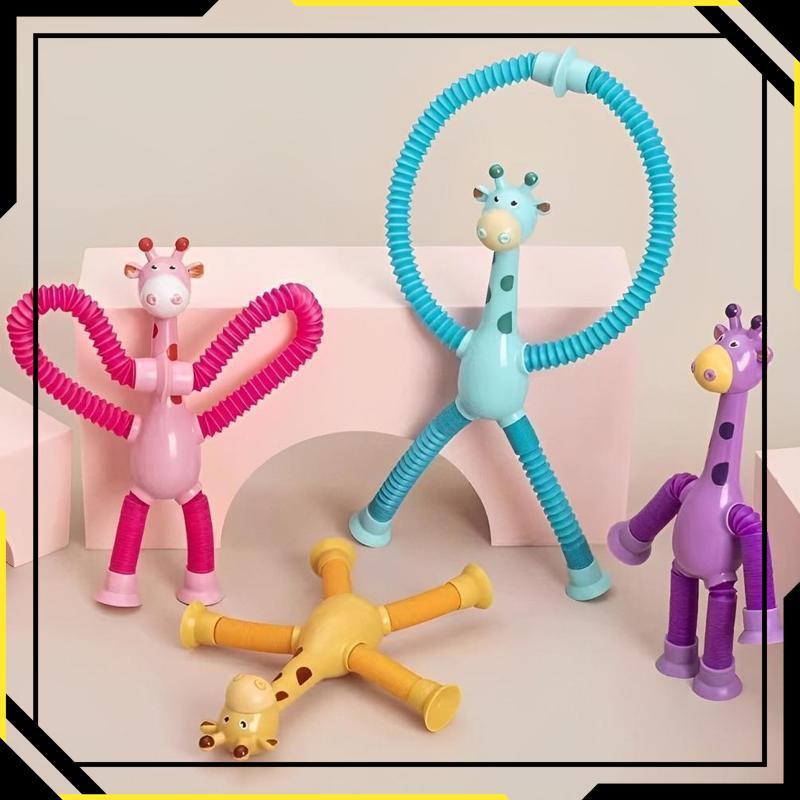 Mainan Edukatif Jerapah Led Tarik Teleskopik Interaktif Kado Ulang Tahun Anak Laki Laki