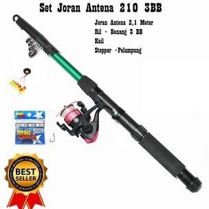 Anggun - Set Alat Pancing Joran Antena 150 180 210 Terbaik Kekuatan 5Kg - 100% Ori