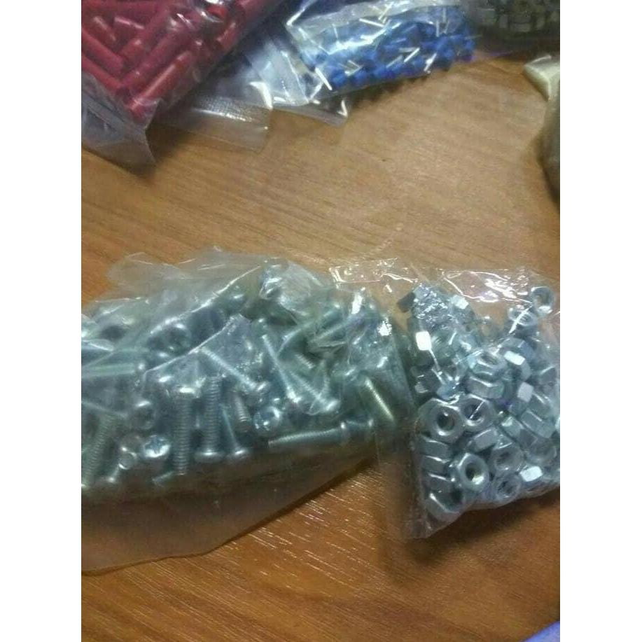 BAUT JP 3 X 20 MM LENGKAP MUR GALVANIS 100 SET