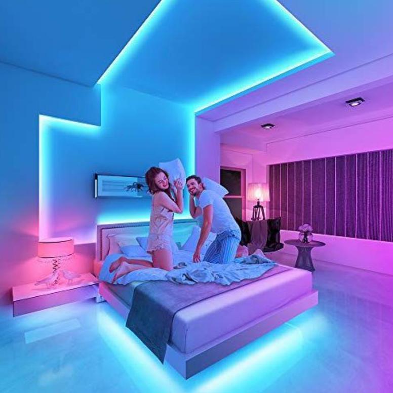 Murah [3528 10M] Lampu Led Strip Rgb 16 Warna Remote Tiktok Warna Warni Lampu Kamar Dinding