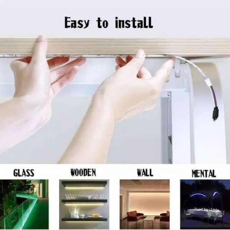 Diskon [3528 10M] Lampu Led Strip Rgb 16 Warna Remote Tiktok Warna Warni Lampu Kamar Dinding