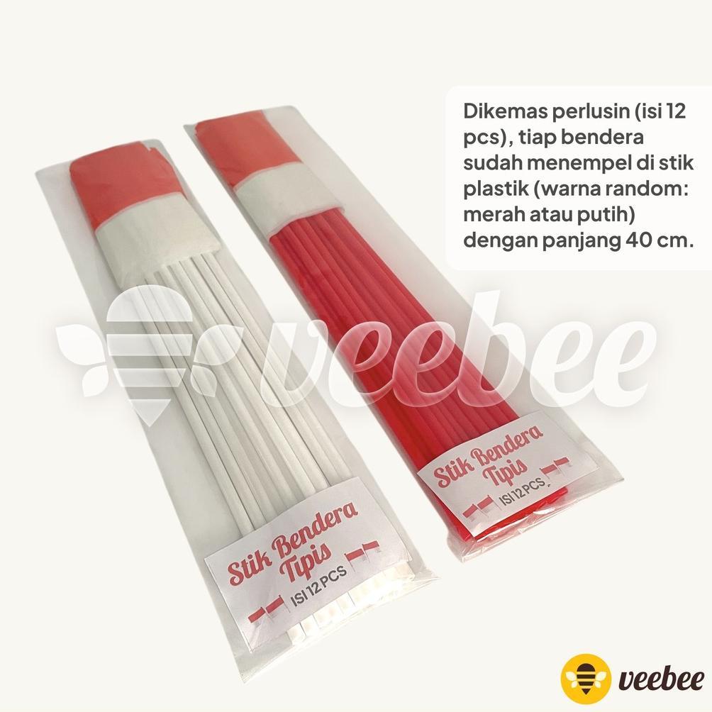 Langsung Kirim Stik Bendera Plastik Tipis B. Pernak Pernik Agustus. Dekorasi Agustus. Bendera
