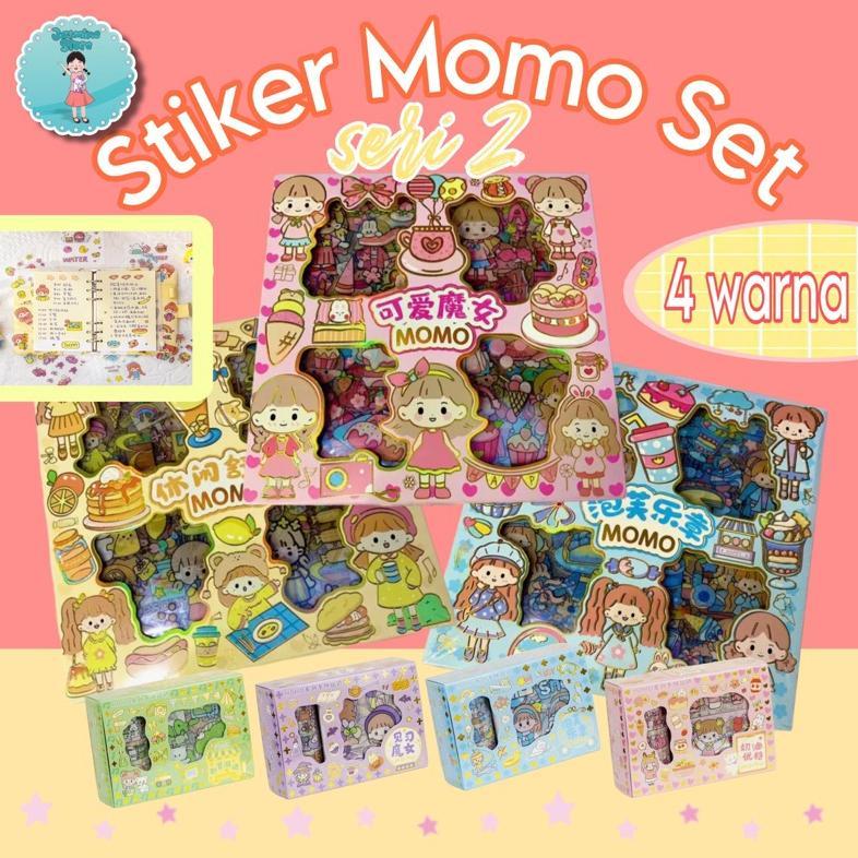 Murah Stiker Box Momo Baru/Stiker Momo Seri 2/Momo Stiker New Series/Stiker Momo Girl Korea Isi 100 