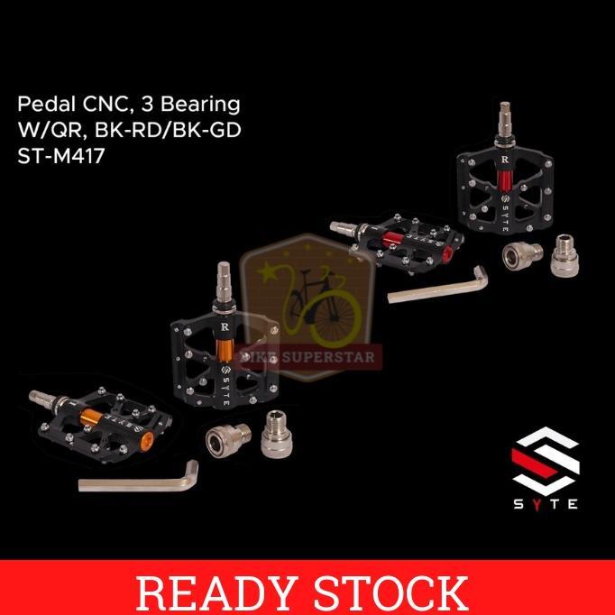 Pedal Syte M417 QR Quick Release 3 Bearing Sepeda As Besar MTB Lipat Balap Fixie