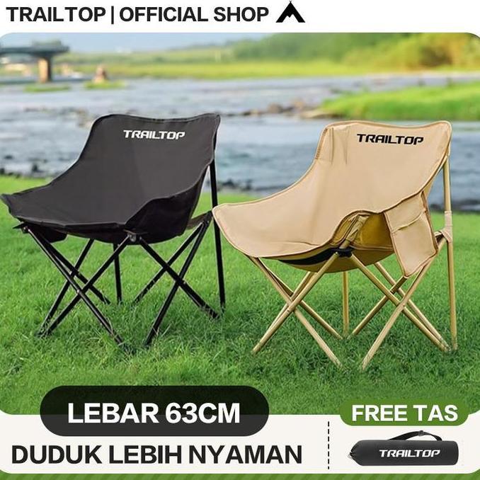 TrailTop Kursi Lipat Outdoor Kursi Santai Kain Oxford Bangku Lipat Kursi Lipat Portable