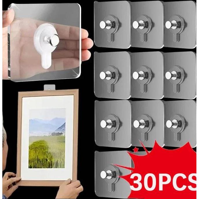 Wicokro34 - 3 Pcs Mix Paku Baut Campur Stiker Hook Tempel Tembok Gantungan Rak Foto