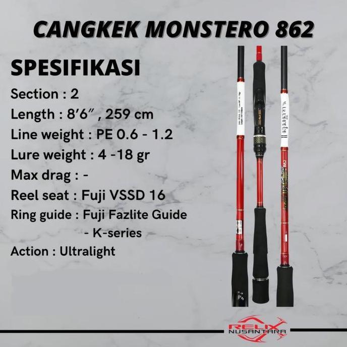 Joran Relix Nusantara Cangkek Jagero Monstero II 862 Promo Premium