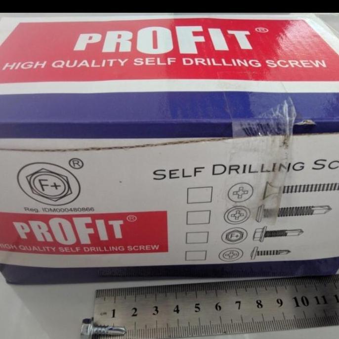 Skrup baja ringan / baut baja ringan merek profit fn uk 10 x 16 1000pc