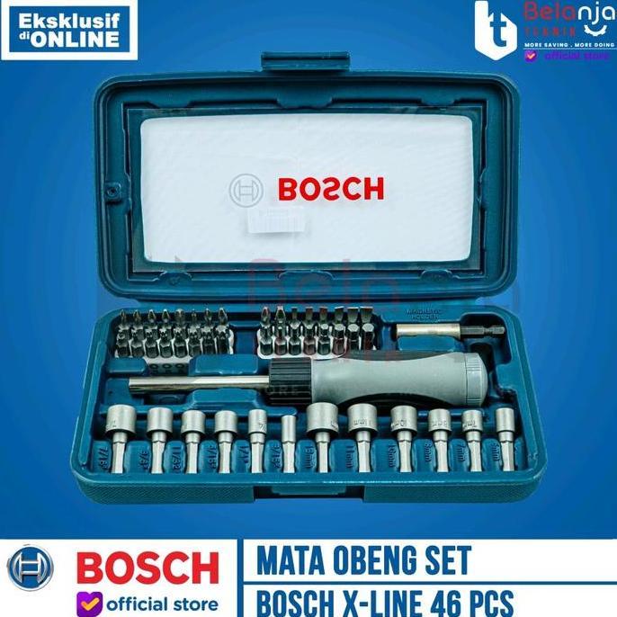 Bosch Screwdriver Set X-Line 46 Pcs Mata Obeng Sock Kunci Shock Set