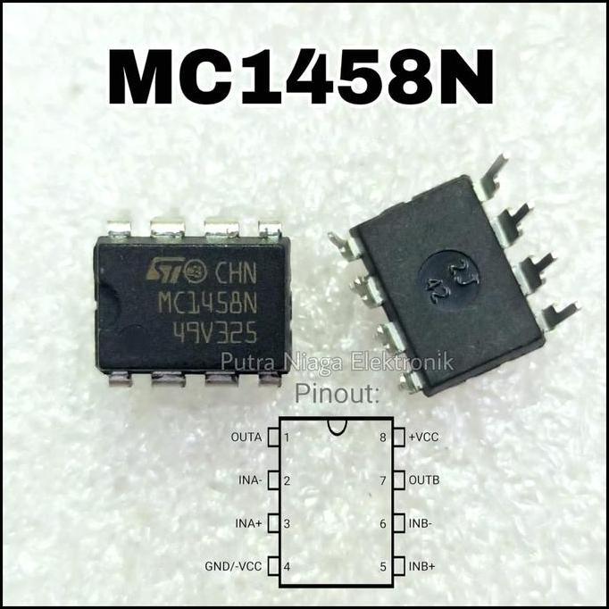 Diskon (1) ic MC1458N Dip 8 Pin / MC1458 MC 1458 putran1a Segera Beli