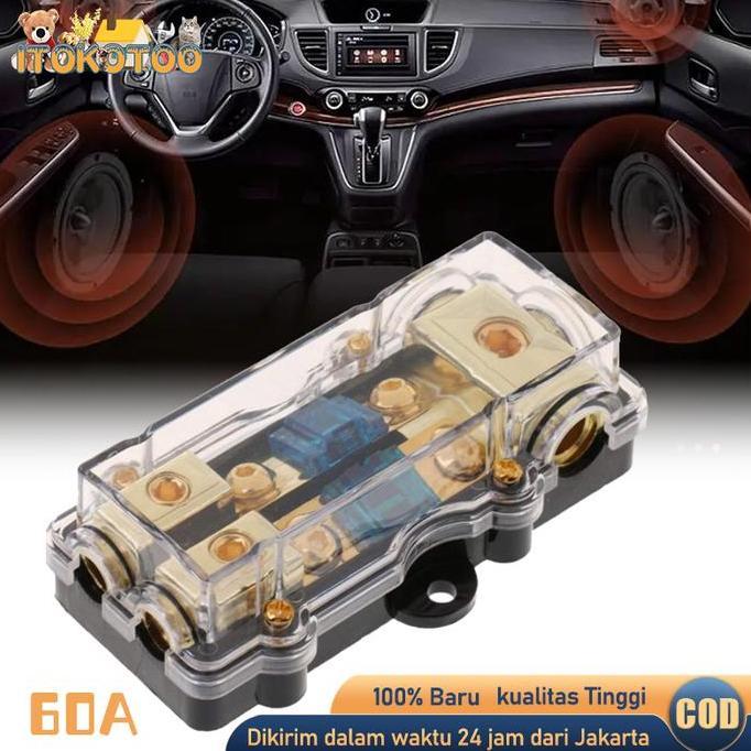 Promo Tempat Sekring Mobil Box Sekring Audio Mobil 2 Jalur 60 Ampere Diskon