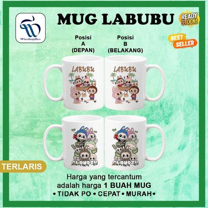 MUG LABUBU / GELAS LABUBU / MUG CUSTOM / GELAS CUSTOM