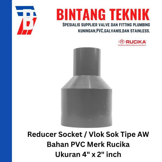 Reducer Sok / Vlok Sok 4" X 2" PVC Rucika AW