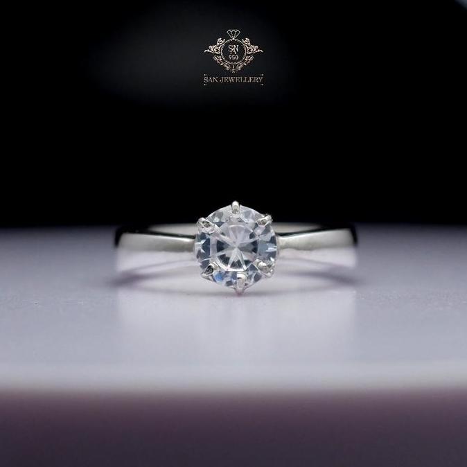 Cincin nikah wanita tunangan nikah kawin palladium emas putih kuning platinum perak  S451