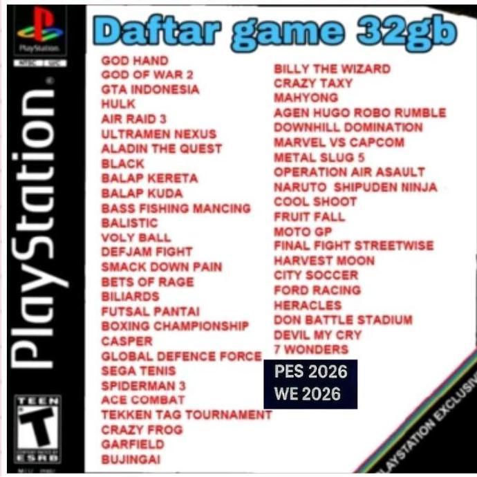 USB FLASHDRIVE PS2 / 50 GAME Untuk Ps2 Yang Pake Hardisk Luar/Hardisk Eksternal