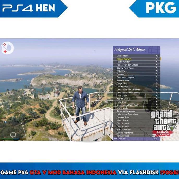 GTA V GTA 5 MOD Bahasa Indonesia PS4 Hen PlayStation via Flashdisk PlayStation Games