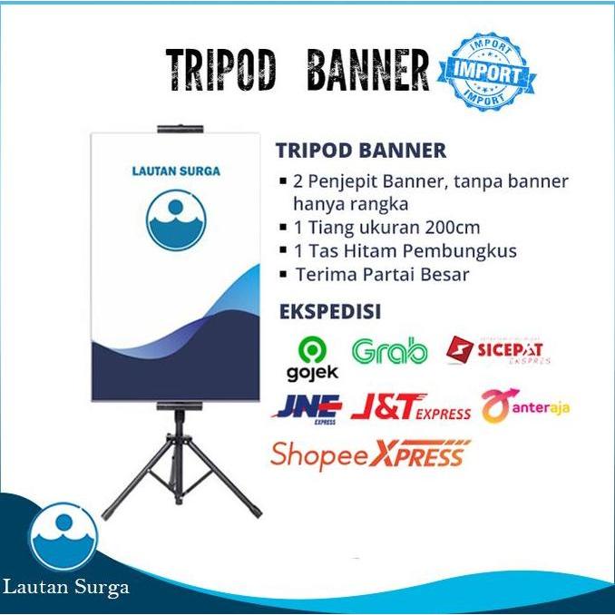 Spesial Tripod Stand Banner 2 Meter 2 Sisi, Tripod Banner 2 Sisi