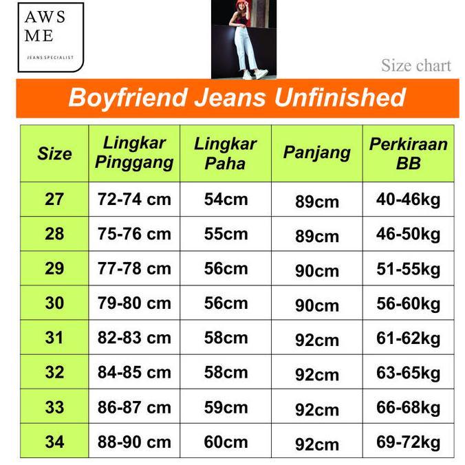(27-34) Boyfriend Jeans Wanita Unfinished Korean Kekinian Warna Snowblack aurra