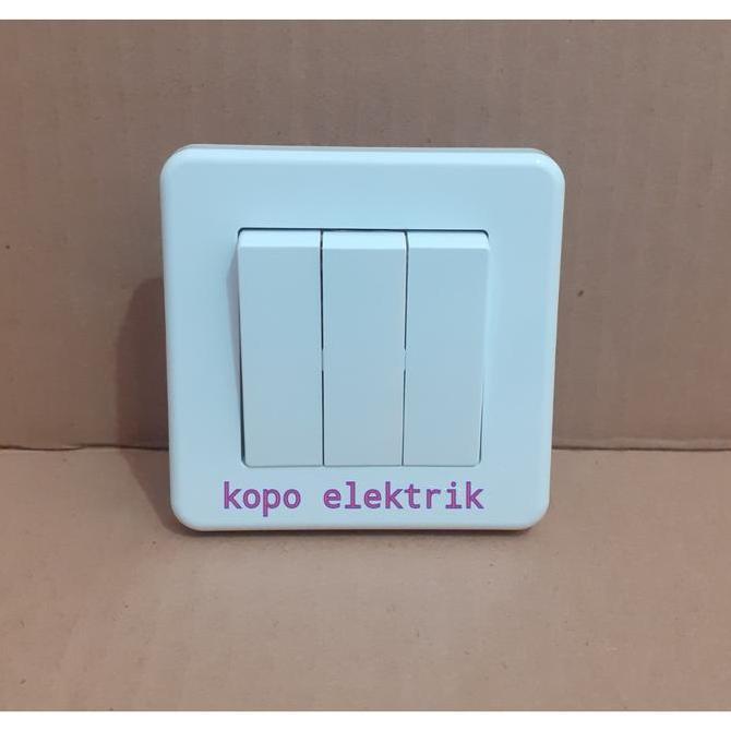 New- Leona Triple Saklar | Triple Saklar Leona white