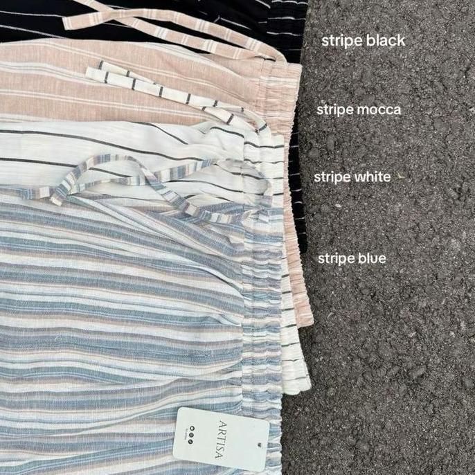 ARTISA - n stripe pants - everyday pants - kulot stripe wanita - stripe pants