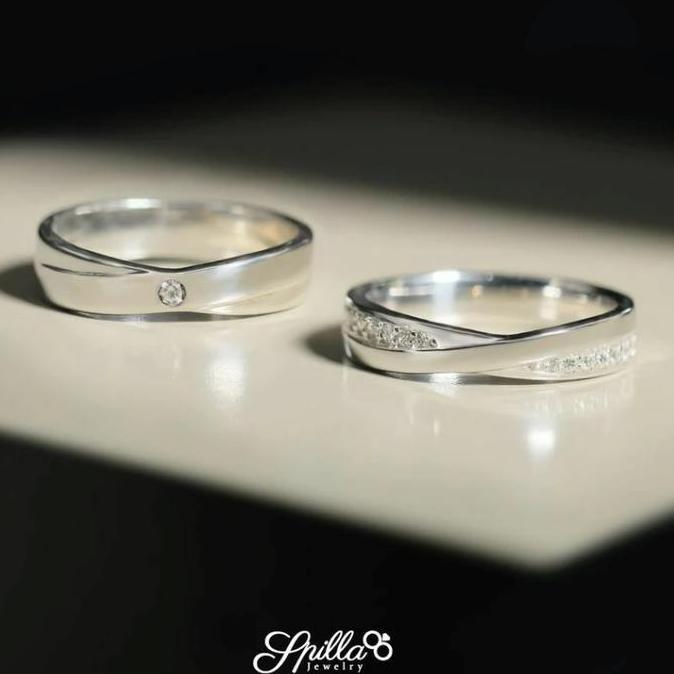 [PO 15 Hari] Spilla Jewelry Cincin Tunangan Nikah M-02 Bergaransi Custom Nama Custom Size