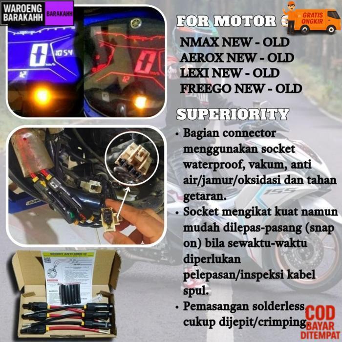 Promo Soket Anti Kode 12 Aerox/Lexi/Nmax Waterproof