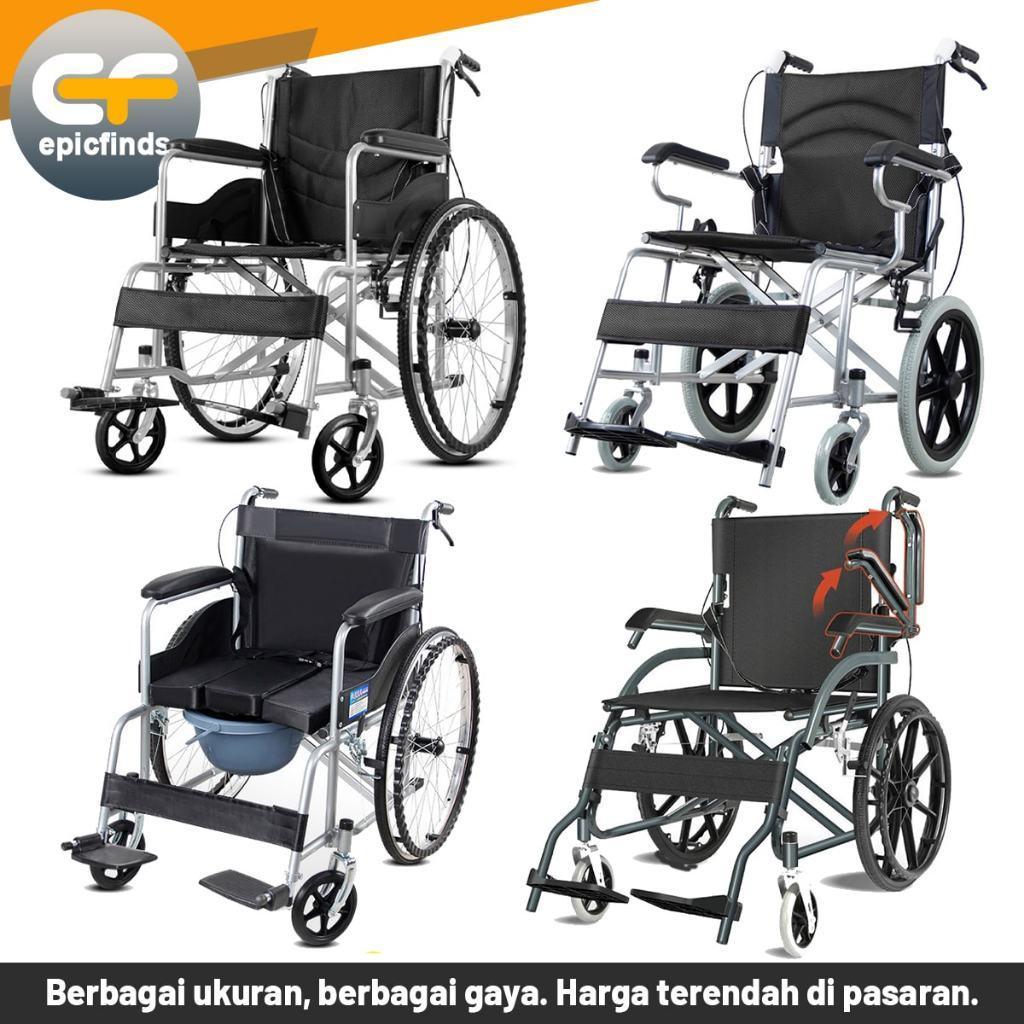 Kursi Roda Lipat Portable Wheelchair Kursi Roda Medis Kursi Roda Lipat Armrest Ajustable Kursi Roda 