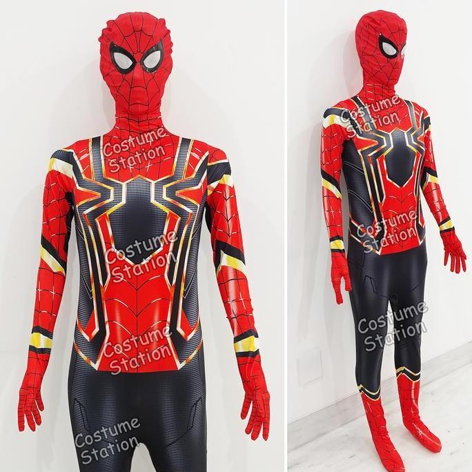 Kostum Spiderman Black Gold Marvel / Costume Avengers Superhero dewasa