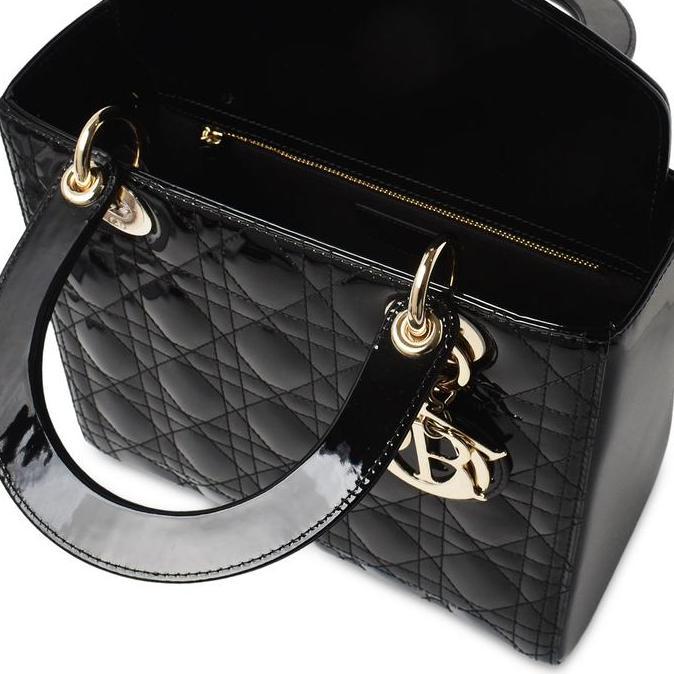 Bonsoir Lady dior medium bag patent leather