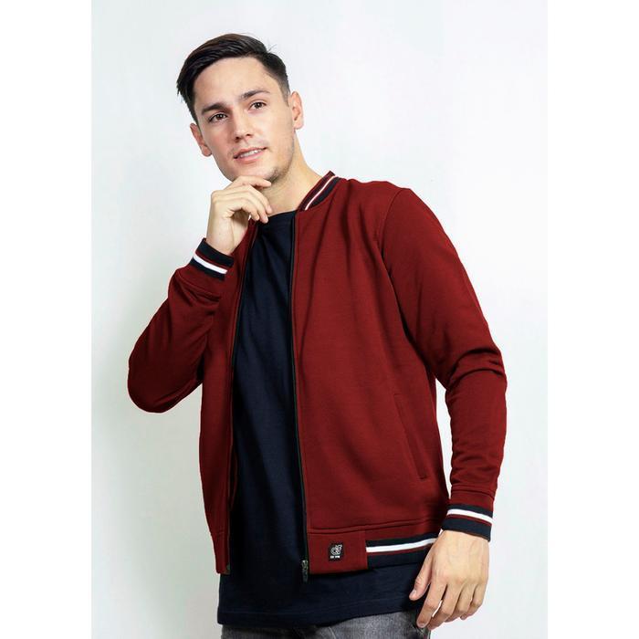 D&F Cvc Jaket Bomber Pria - Maroon Terbaru Best Quality 100% Original