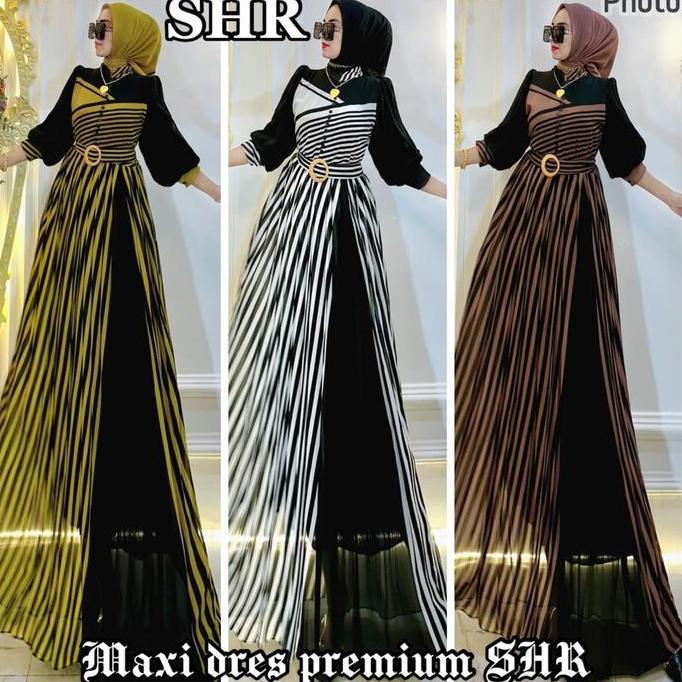 NEW SHR MAXI DRESS DRESS SALUR CERUTY IMPORT ORI SHR