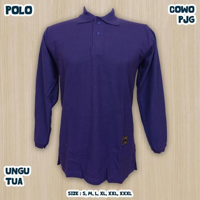 S-XXXL Kaos Polo Couple Ungu Tua Tunik Muslimah Seragam KeluargaKantor/Olahraga/Outbond/Santai