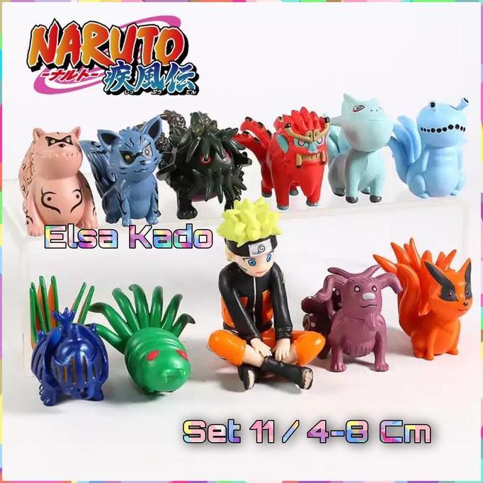 Figure Naruto Chibi Set Isi 11 Edisi Bijuu Kyuubi Kurama Gaara Shukaku