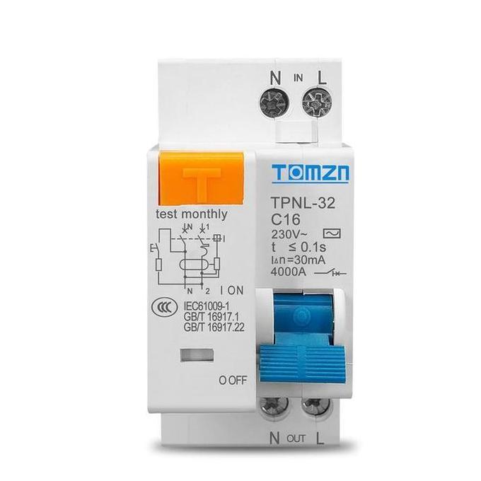 Miniature Circuit Breaker,Pemutus Arus Saklar Kebocoran Mcb Nxb-32 1P+N 30Ma 6A, 10A, 25A  Anti Kont