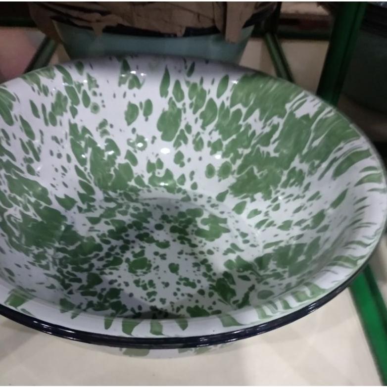 Baskom Waskom 40 cm Blirik Hijau Besar Enamel Timbangan baskom