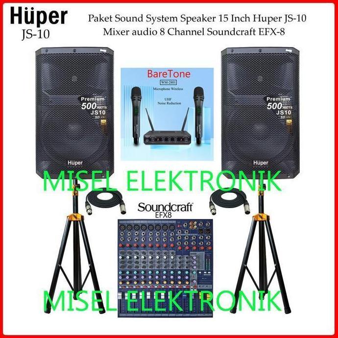Terlaris Speaker Aktif 15 Inch Huper Js10 Usb Bluetooth 500 Watt Original