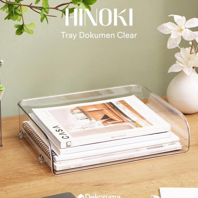 Dekoruma Hinoki Tray Dokumen F4 Rak Kertas Bening Storage Dokumen