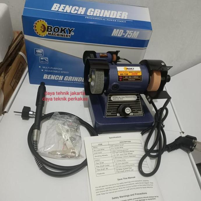 Gurinda Duduk 3" Md-75M Boky / Bench Grinder Mini 3" Set Flexible