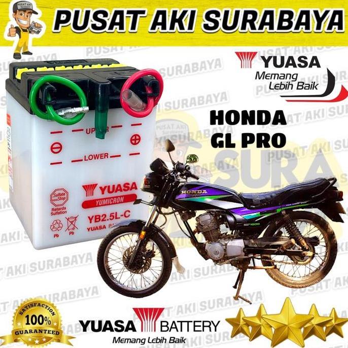 dafirusan_ - asli original yuasa yb2.5l-c - aki basah sepeda motor gl max, gl pro, gl