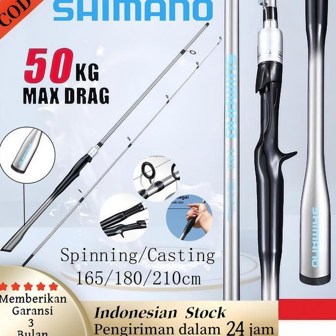 Putrowayahseller - Shimano Joran Lure 165-21Cm Carbon Spinning Rod Casting Rod Laut