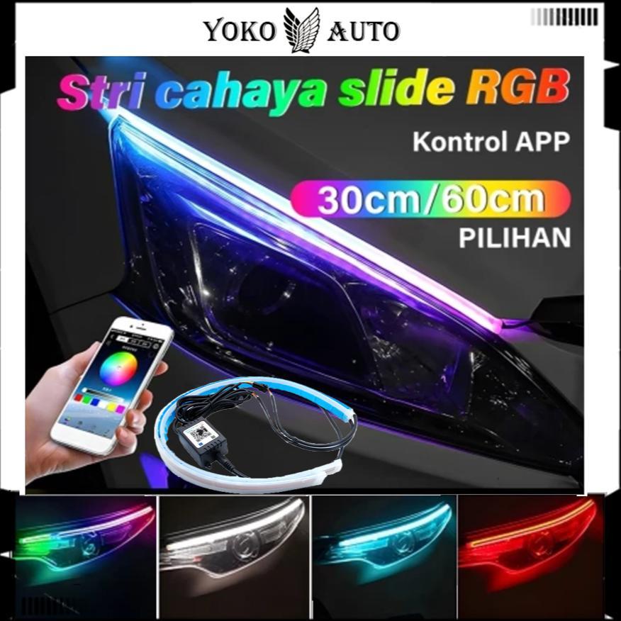 Yoko Auto Lampu Alis Led RGB Maxmoto Alis Motor RGB Android App Controller Alis RGB 60cm/30cm AES