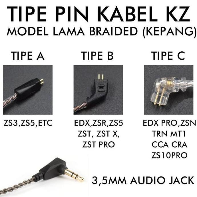 Terpercayamutu- [Original] Kabel Kz Cable Kz With Mic Kz Zsn Pro X Kabel Kz With Mic