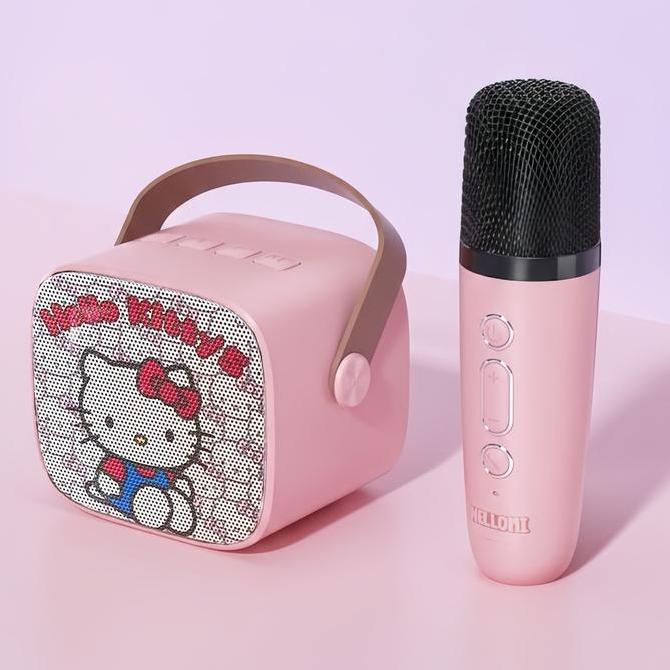 Audioqt- Kuromi Speaker Mikrofon Bluetooth Nirkabel Mini Speaker Portabel Kuromi Keluarga Sanrio Bar