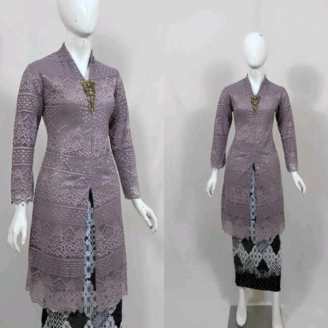 Atasan Kebaya Tunik Brukat Kurung Busui Kebaya Tunik Brokat Kancing Depan Atasan Kebaya Tunik Malika