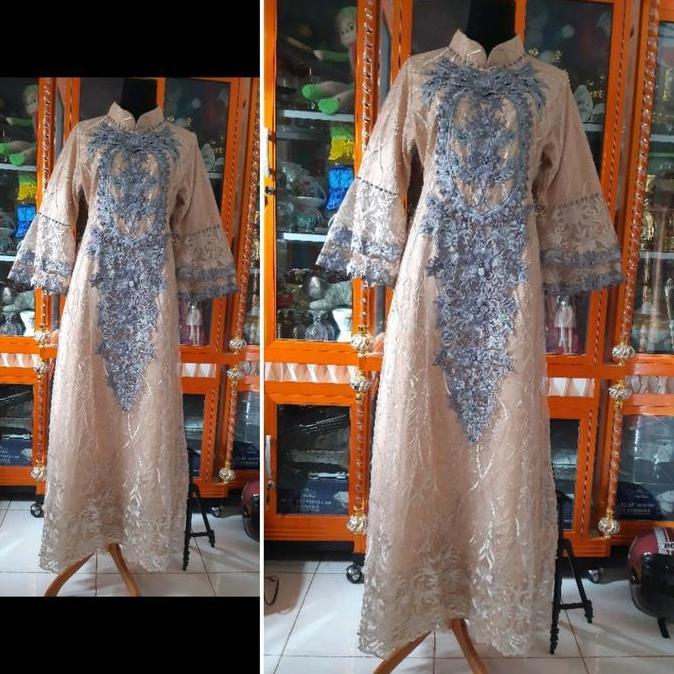 gamis brukat tile modern kebaya brokat bordir mewah terbaru